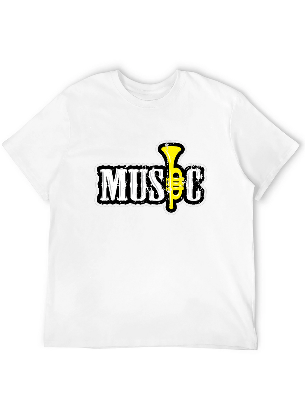 Black Music T-Shirt with Trumpet Design