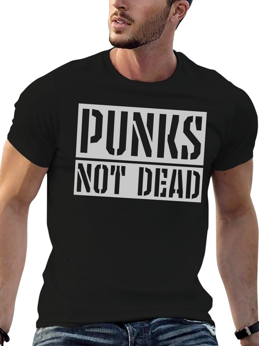 Punks Not Dead Black Graphic Tee