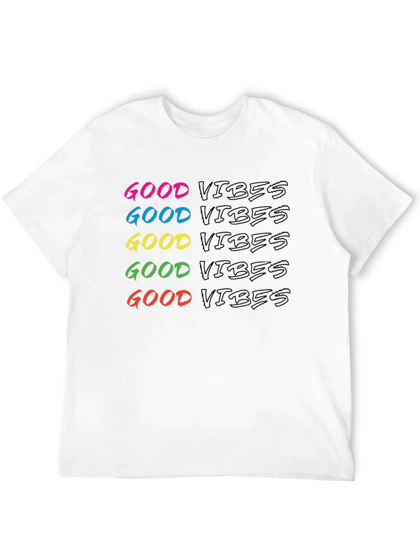 Good Vibes Graphic Tee - Mens Black Crew Neck