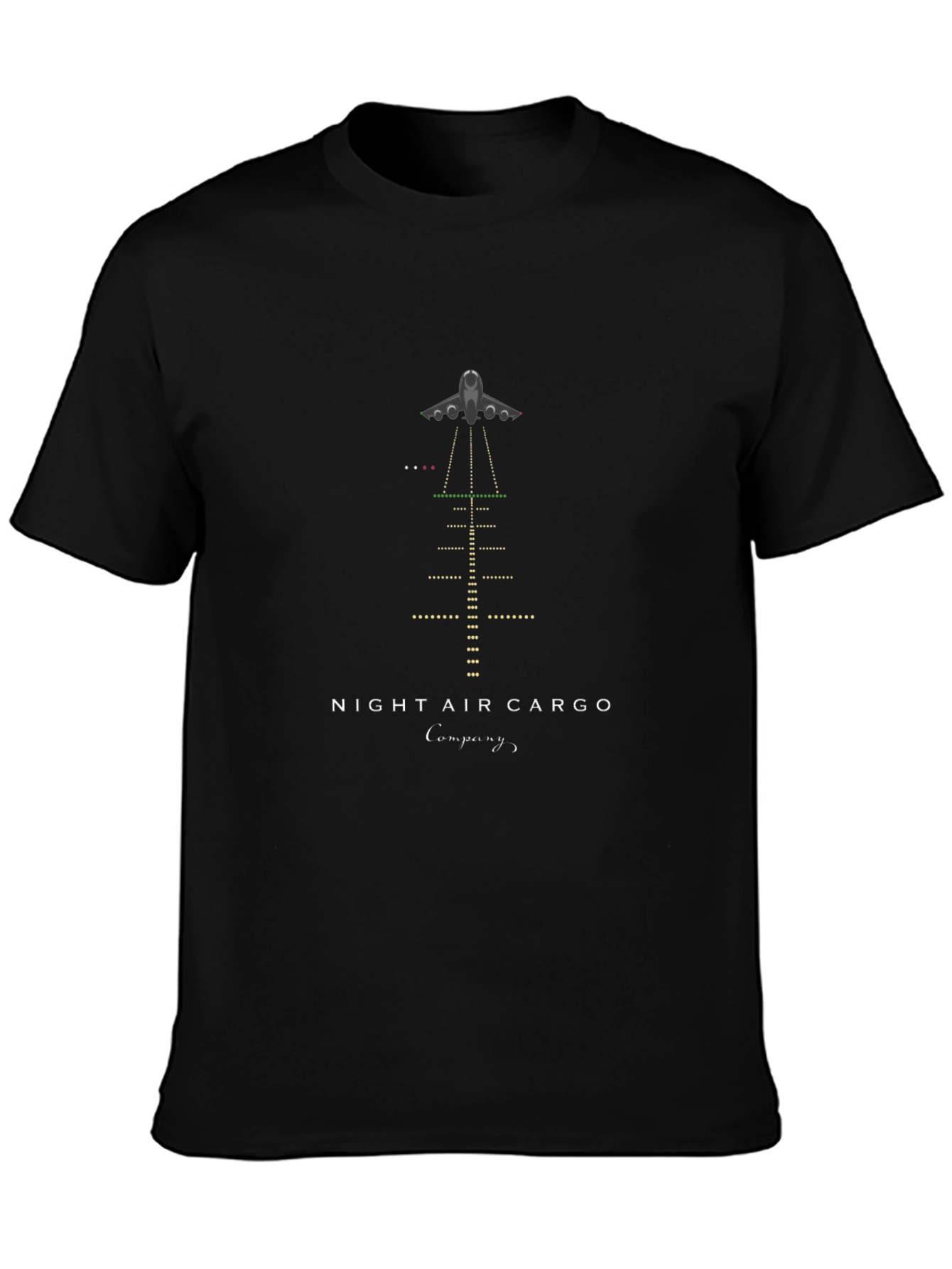 Night Air Cargo T-Shirt - Airport Runway Design