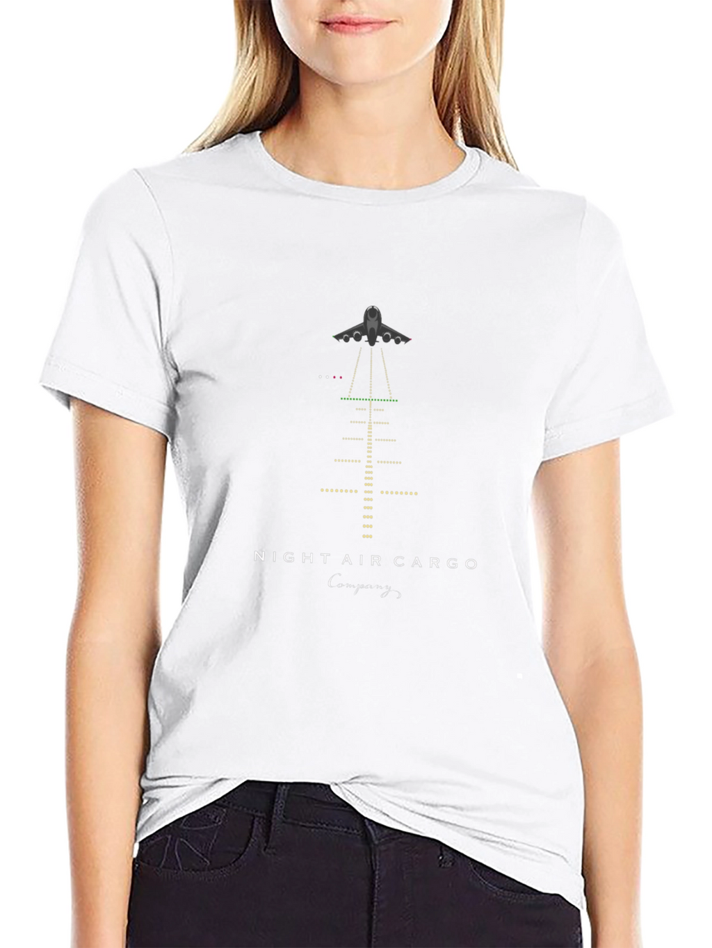 Night Air Cargo T-Shirt - Airport Runway Design