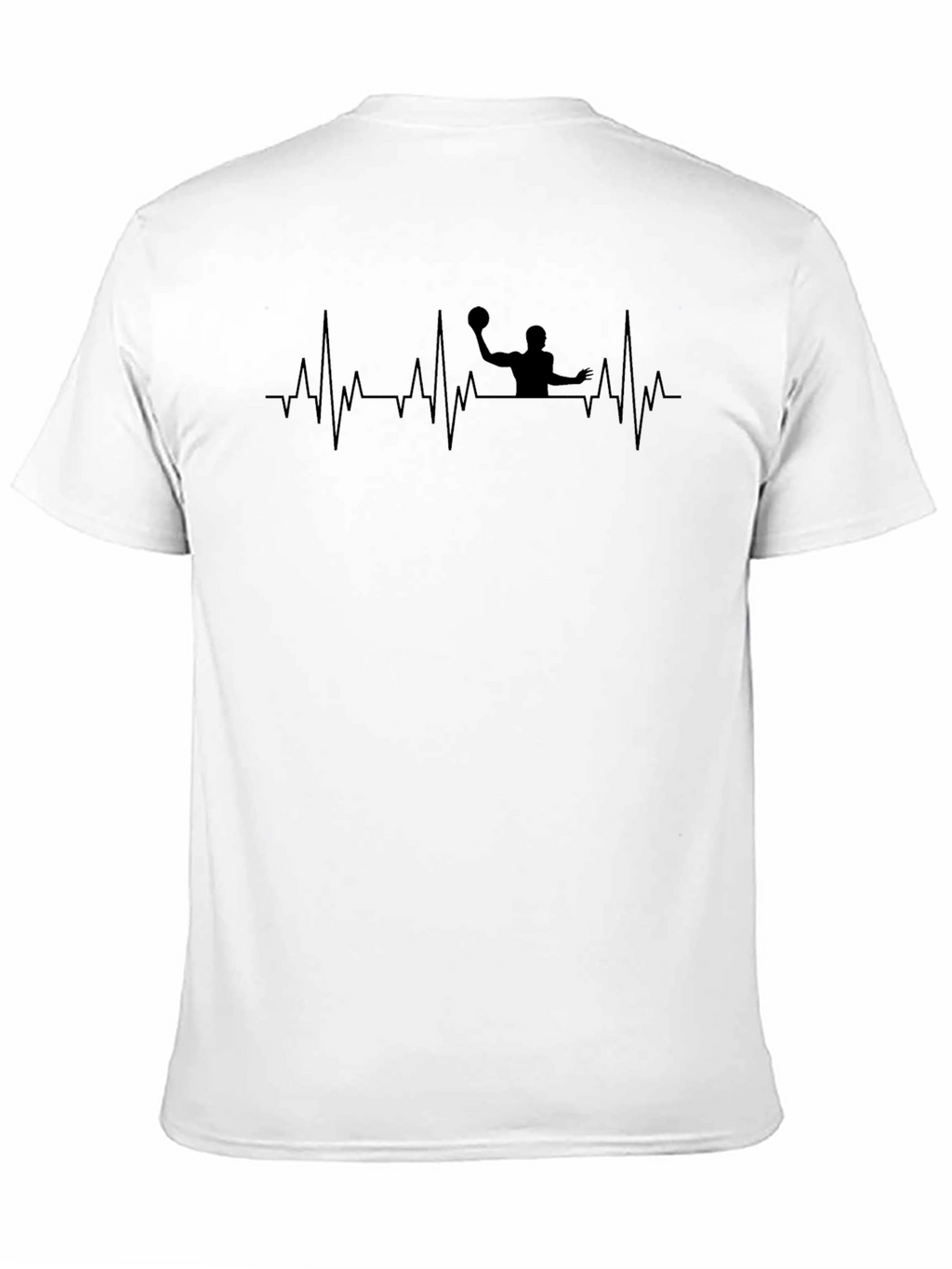 Water Polo Heartbeat T-Shirt - Black Graphic Tee
