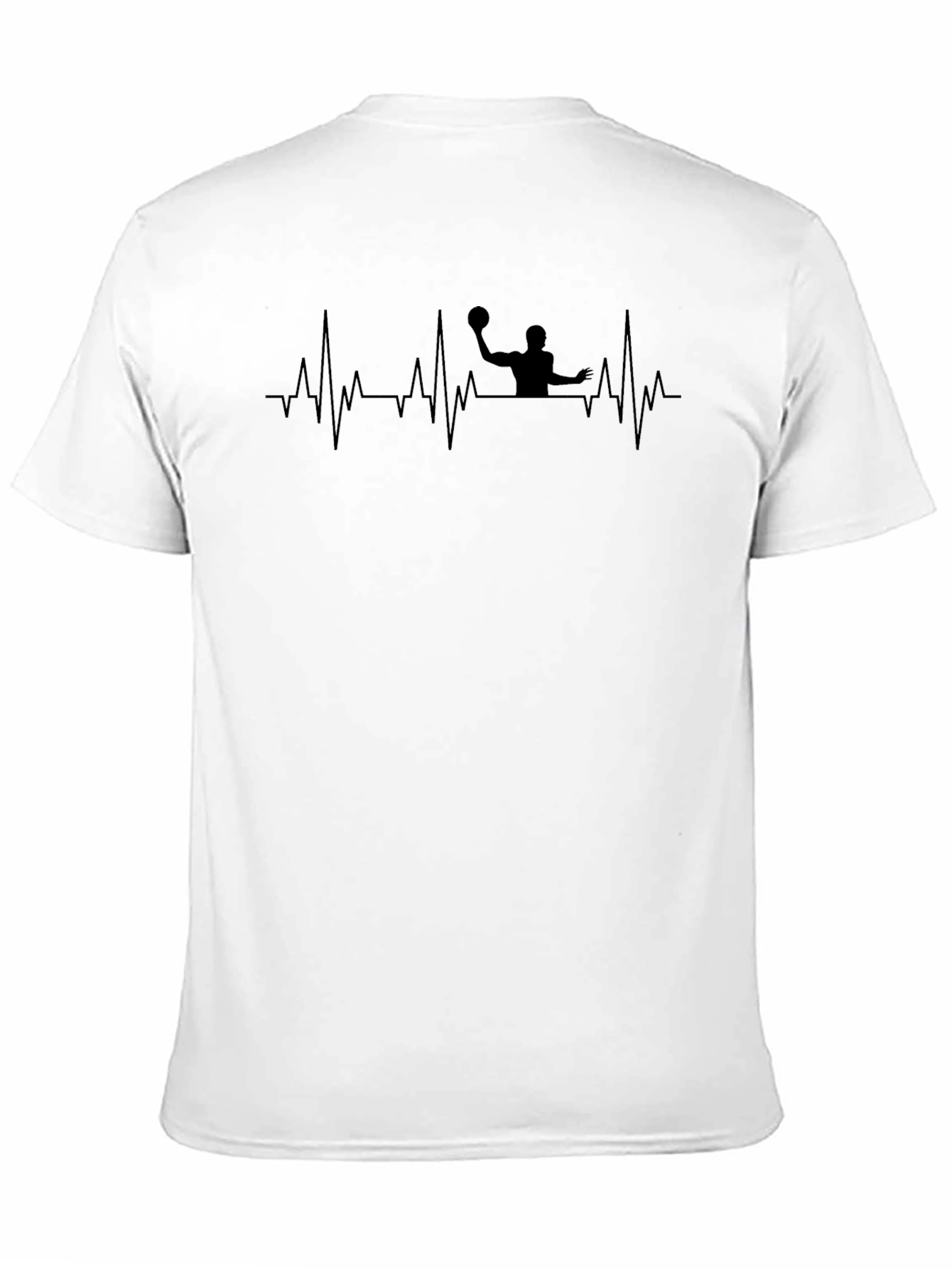 Water Polo Heartbeat T-Shirt - Black Graphic Tee