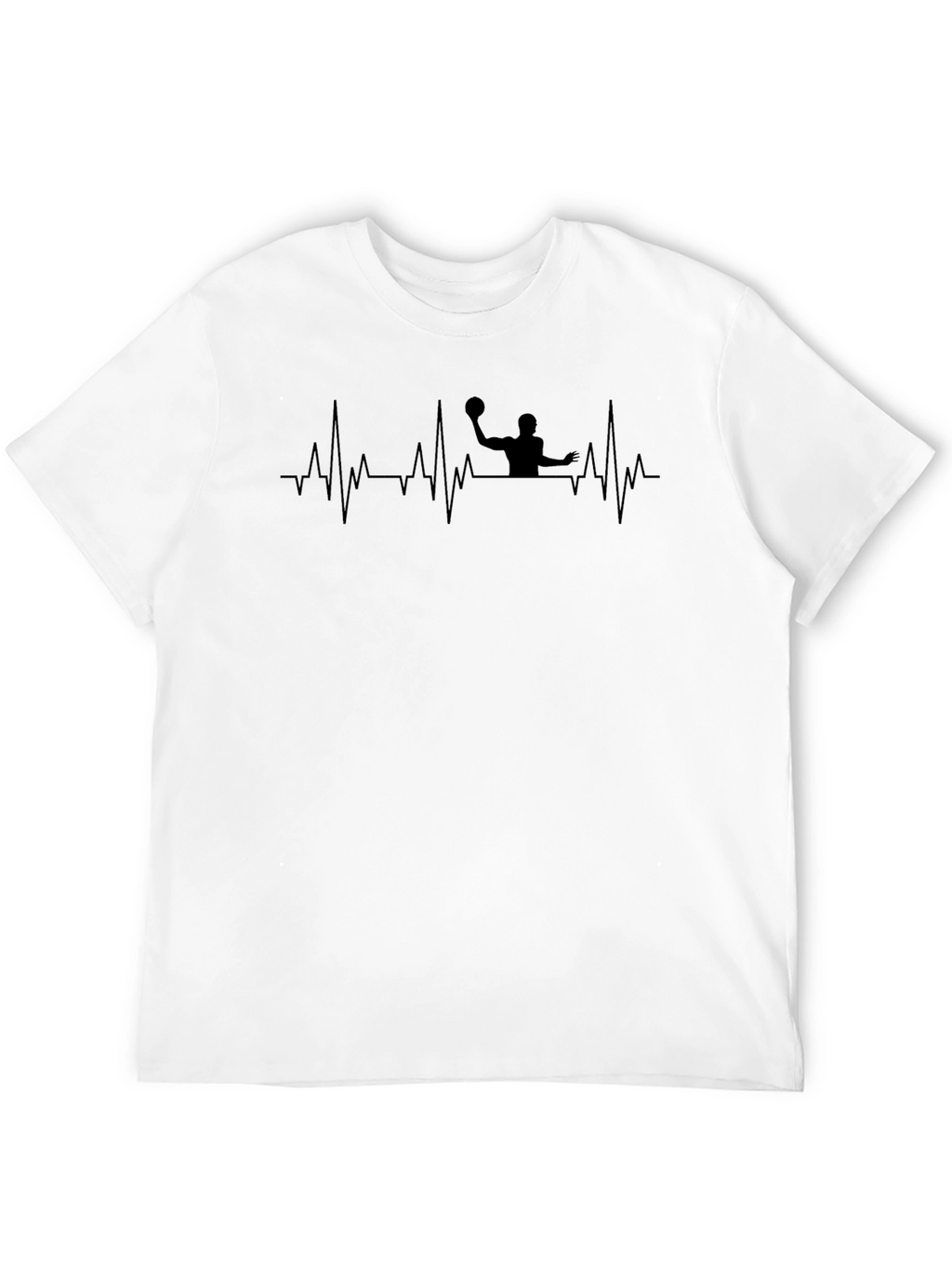 Water Polo Heartbeat T-Shirt - Black Graphic Tee