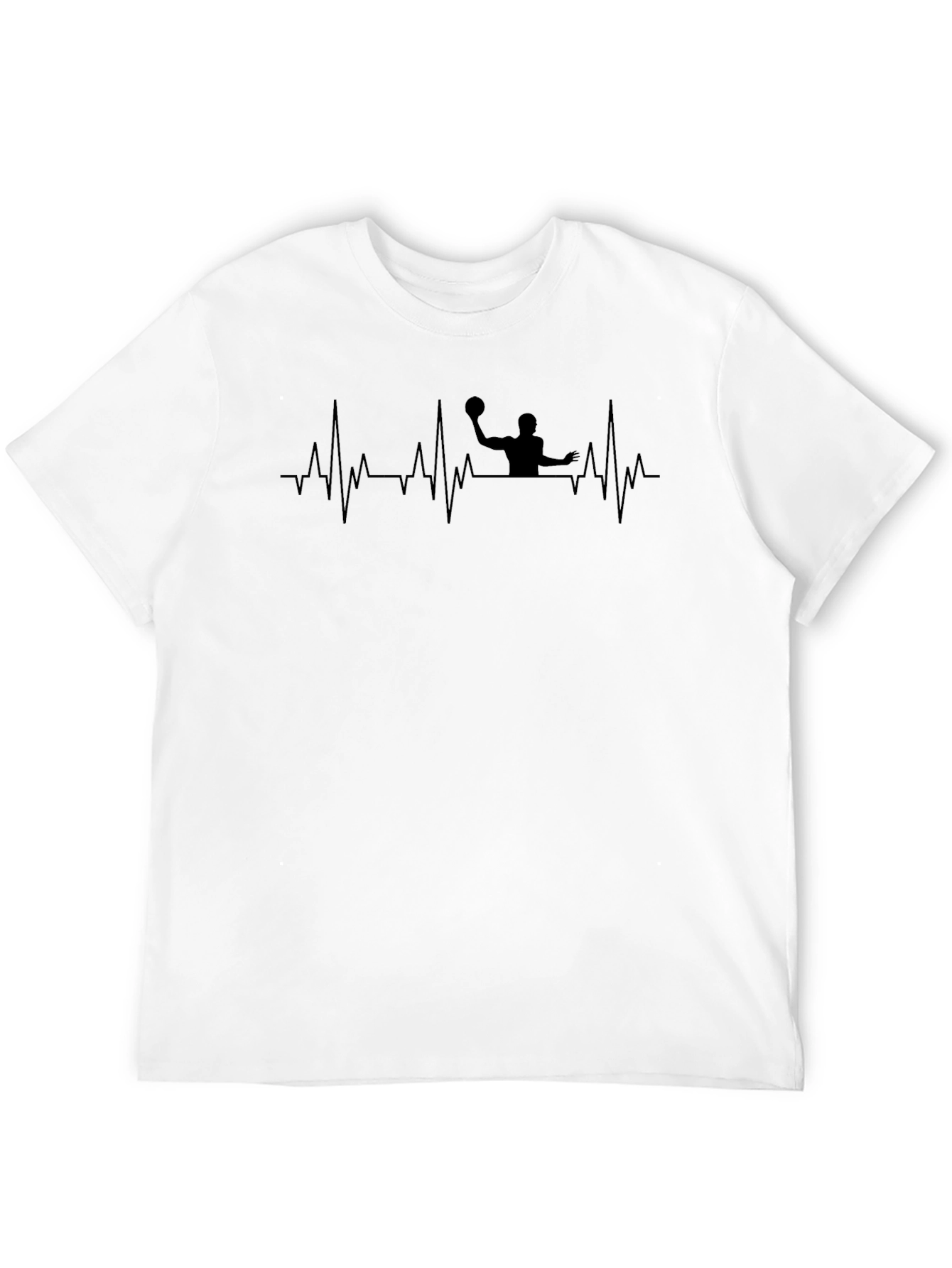 Water Polo Heartbeat T-Shirt - Black Graphic Tee