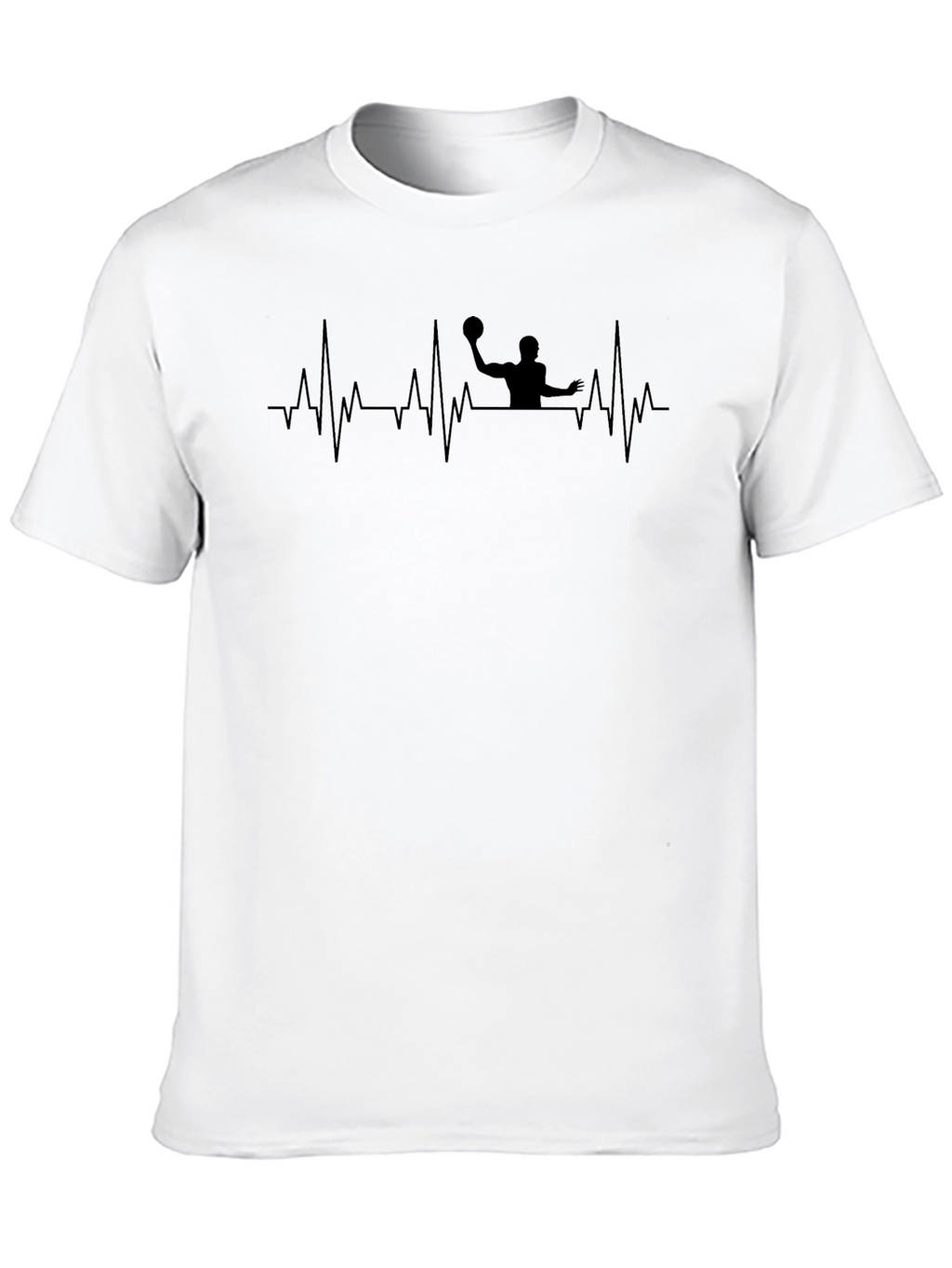 Water Polo Heartbeat T-Shirt - Black Graphic Tee
