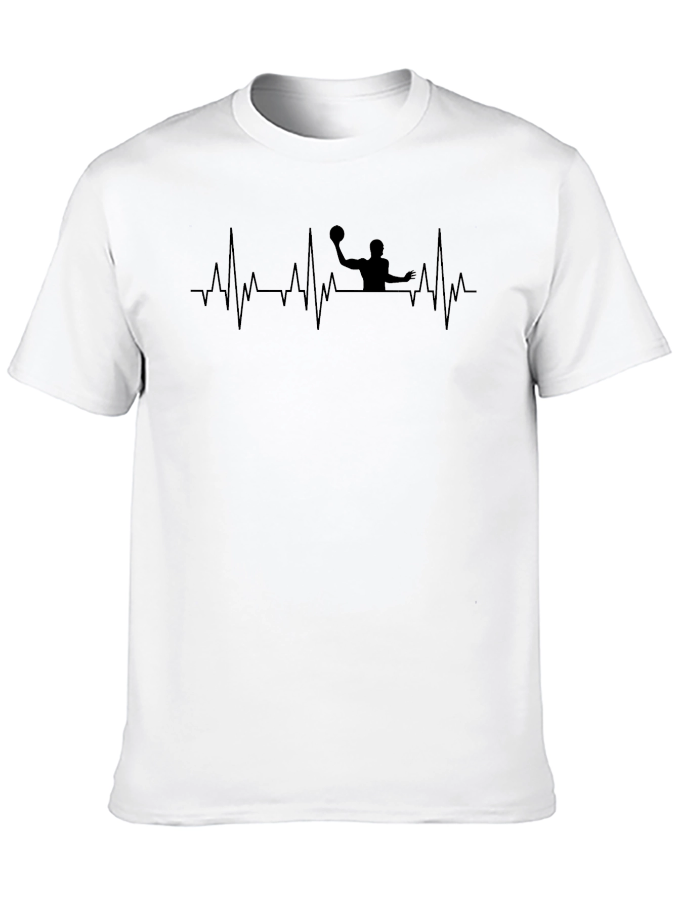 Water Polo Heartbeat T-Shirt - Black Graphic Tee
