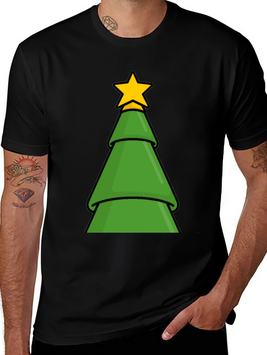 Festive Christmas Tree Graphic T-Shirt