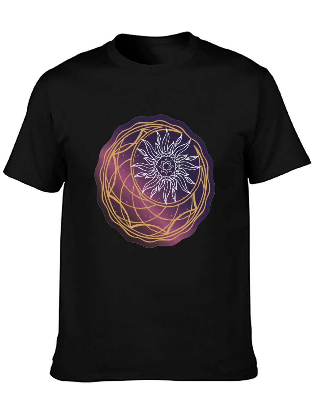 Celestial Sun & Moon Graphic Tee - Cosmic Style