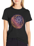Celestial Sun & Moon Graphic Tee - Cosmic Style