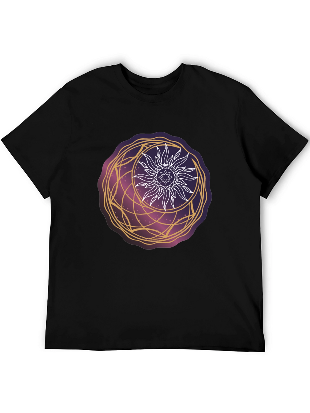 Celestial Sun & Moon Graphic Tee - Cosmic Style