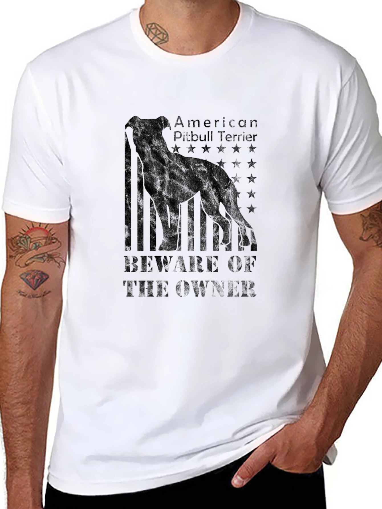 American Pitbull Terrier Black T-Shirt
