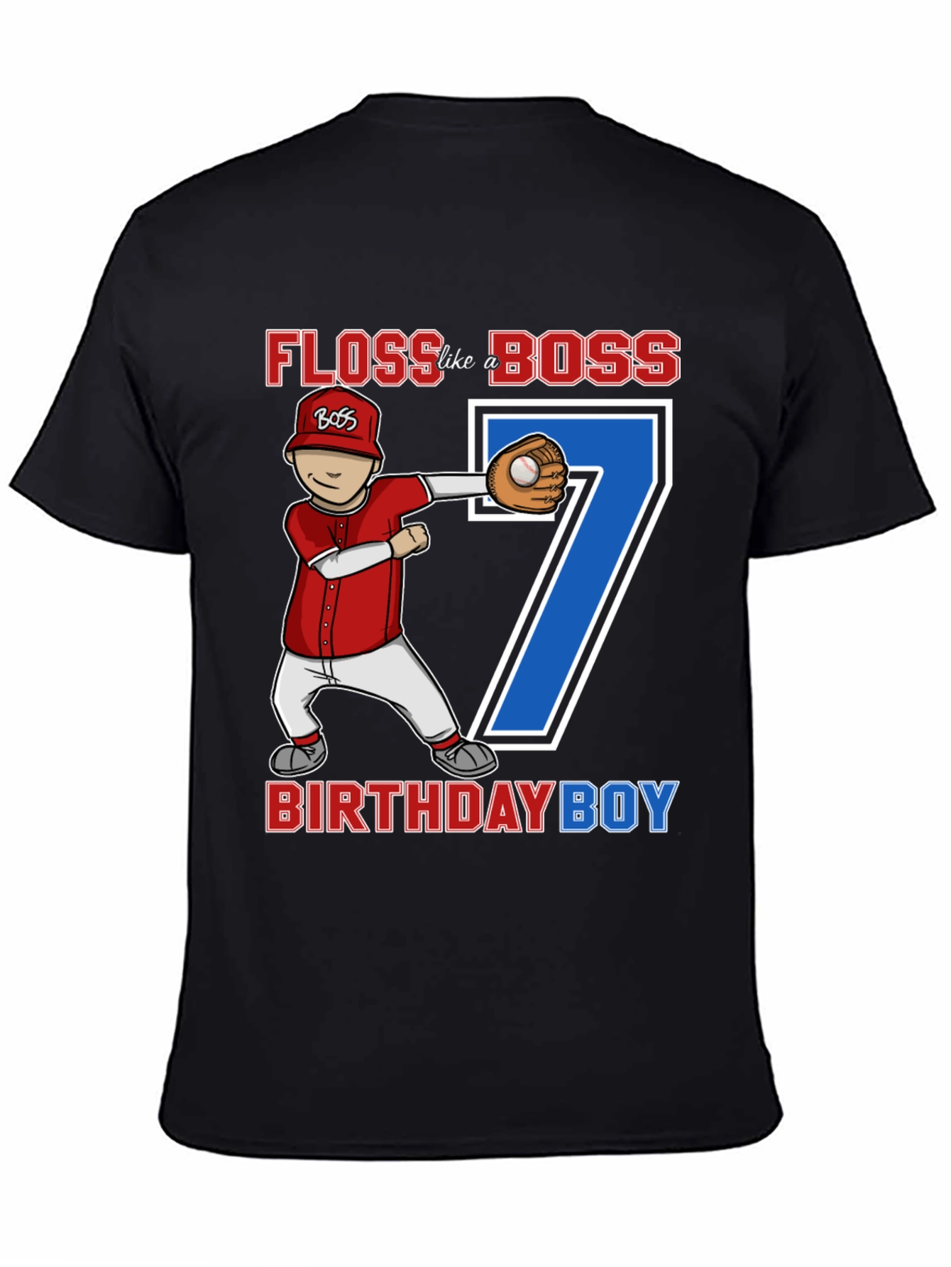 Floss Like a Boss Birthday Boy T-Shirt - Baseball Theme