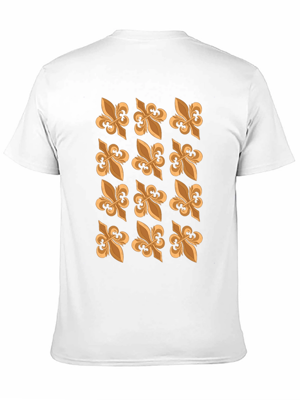 Fleur-de-Lis Patterned Black T-Shirt