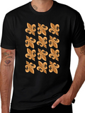 Fleur-de-Lis Patterned Black T-Shirt