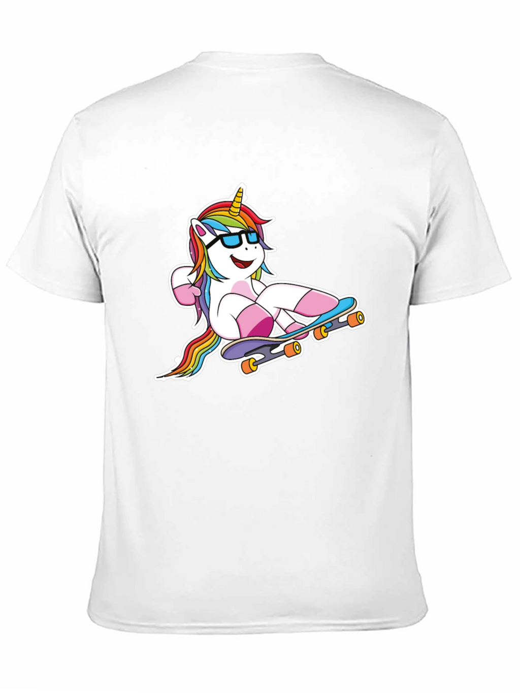 Unicorn Skateboarder Black T-Shirt