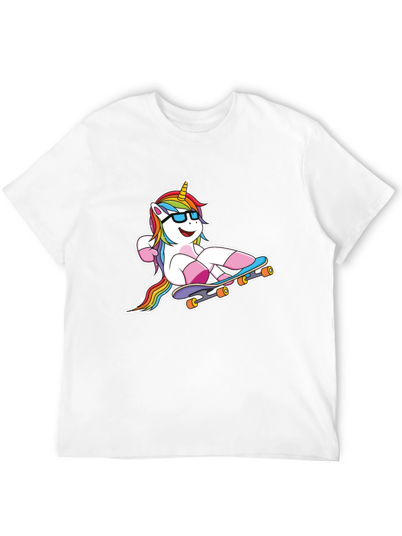 Unicorn Skateboarder Black T-Shirt