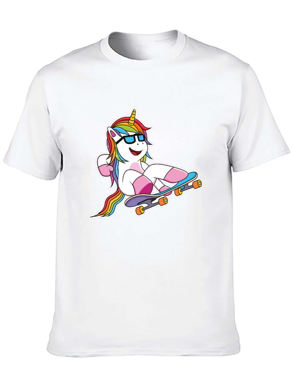 Unicorn Skateboarder Black T-Shirt