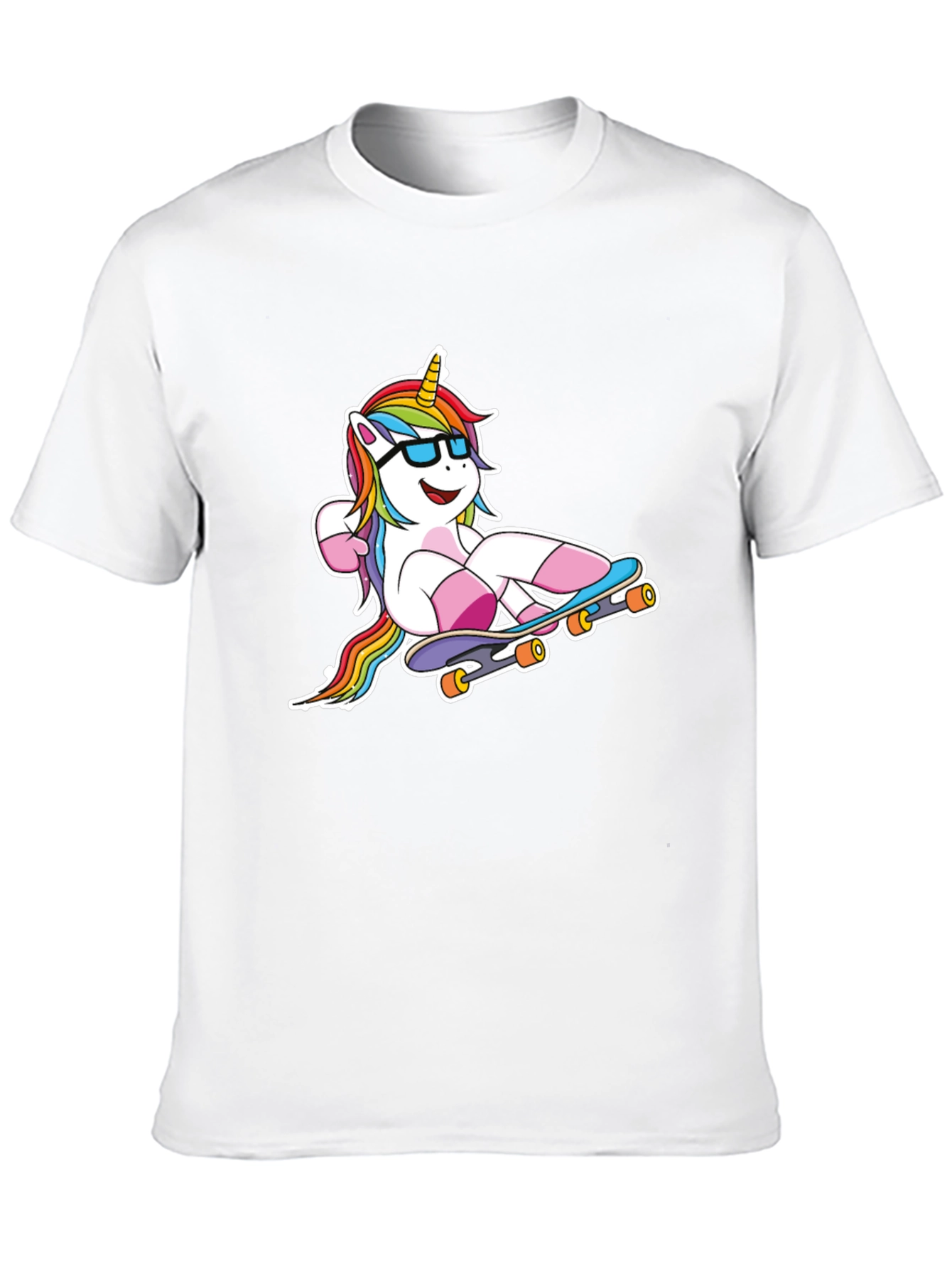 Unicorn Skateboarder Black T-Shirt