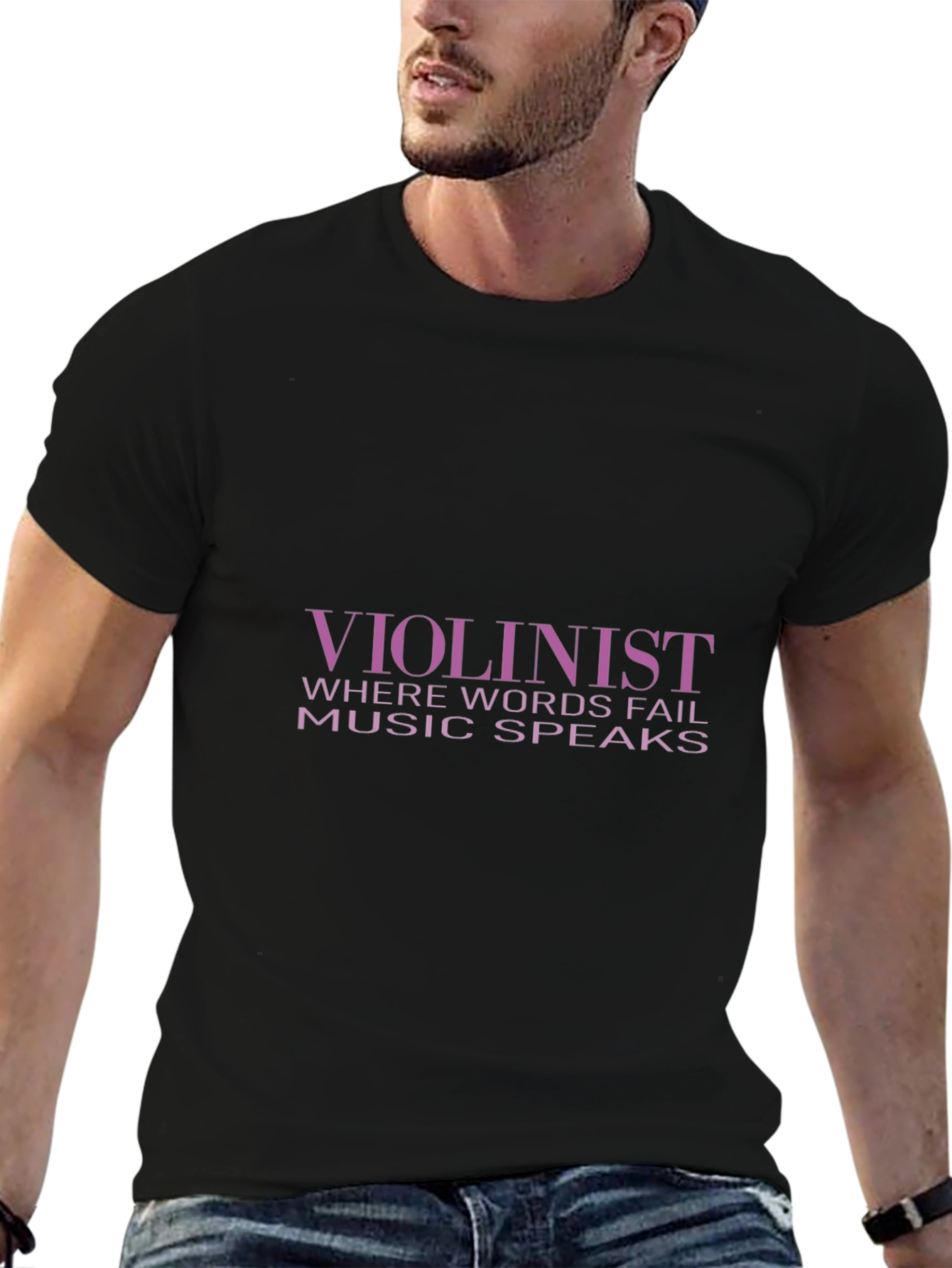 Violinist Music Speaks T-Shirt - Black