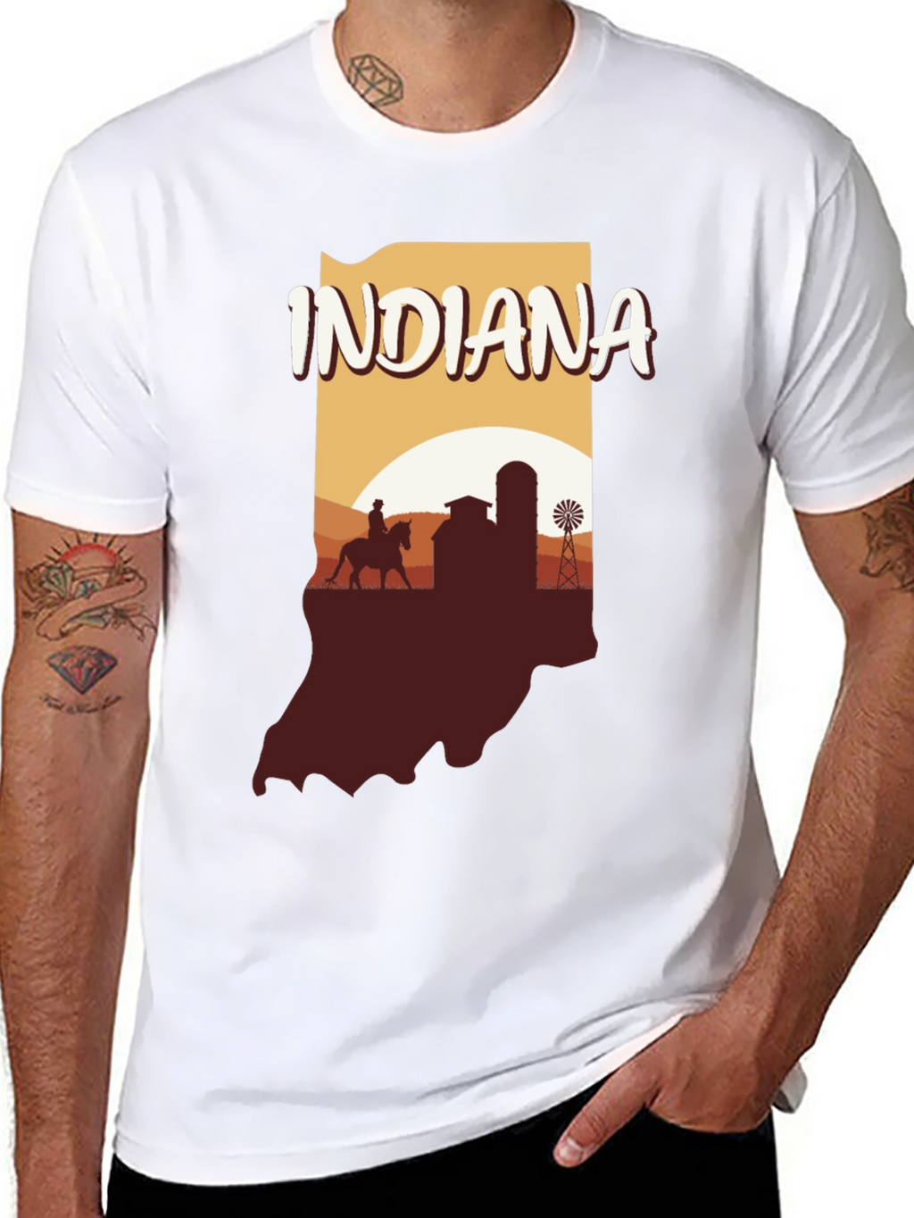 Indiana State Silhouette Graphic T-Shirt