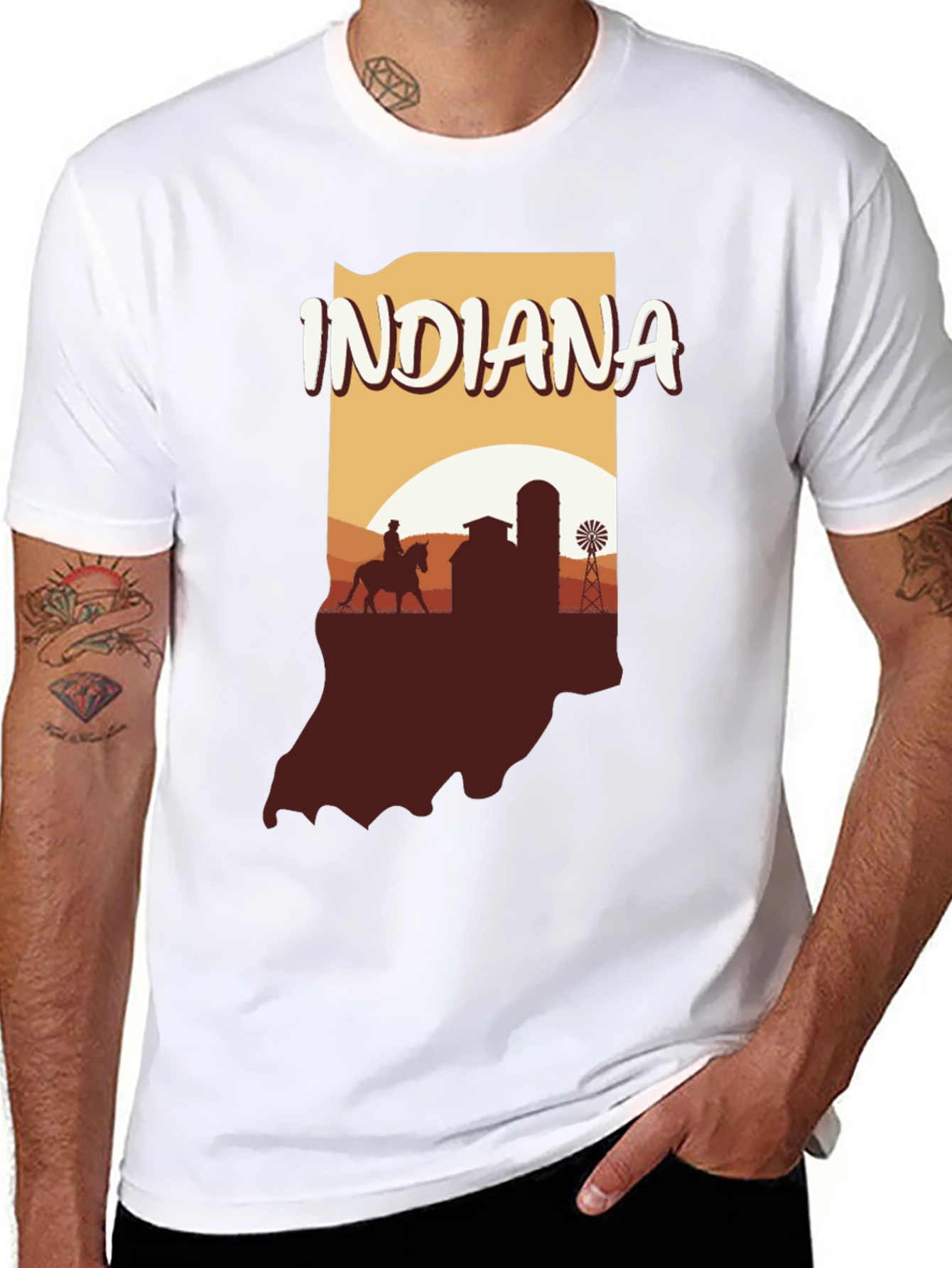 Indiana State Silhouette Graphic T-Shirt