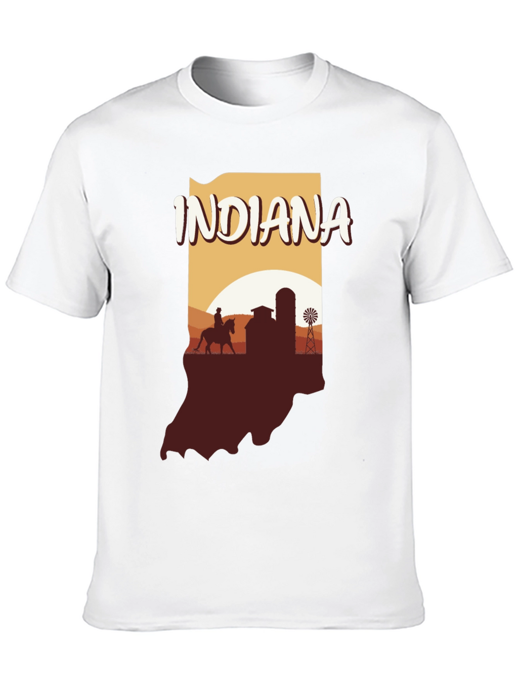Indiana State Silhouette Graphic T-Shirt