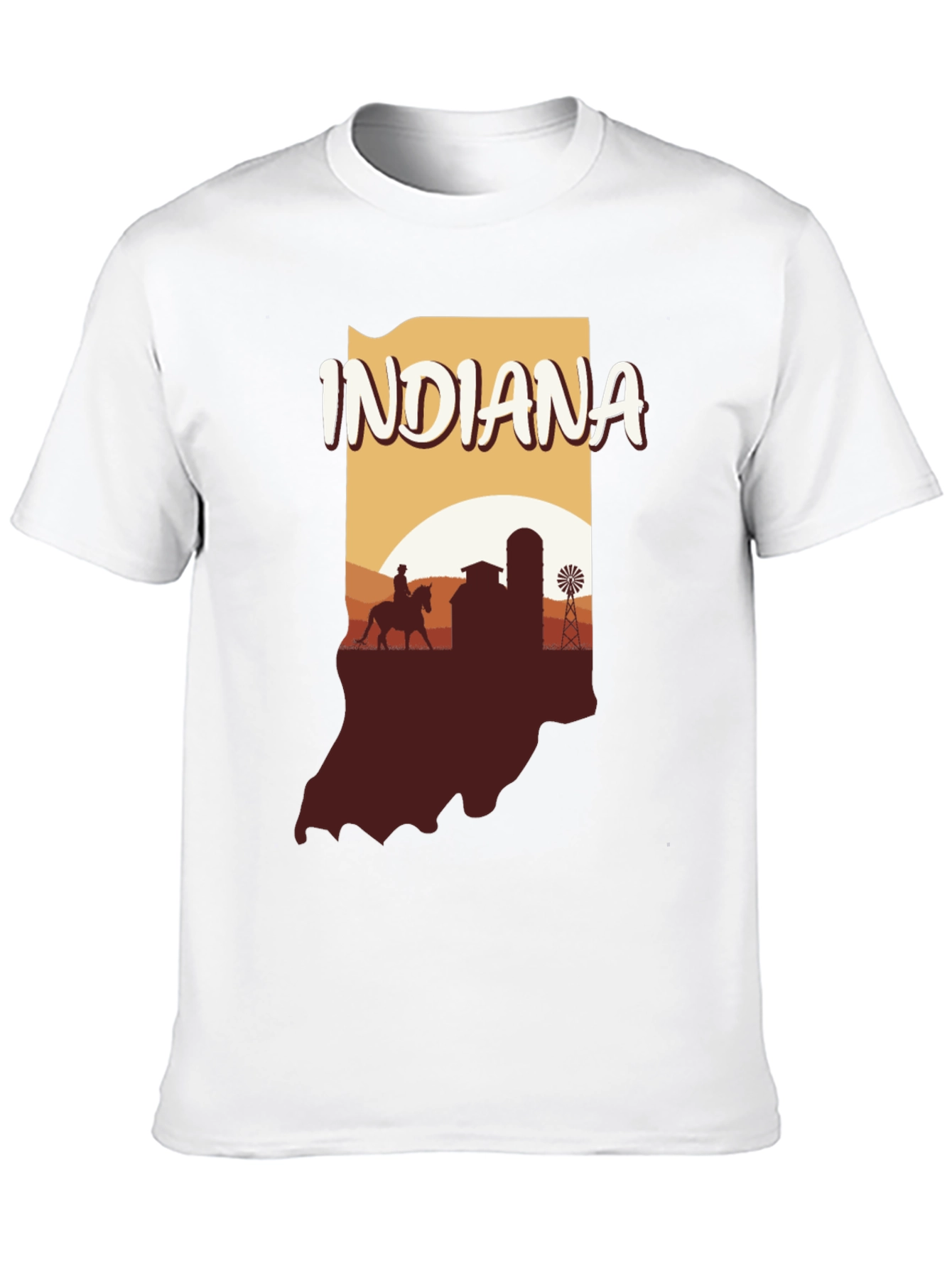 Indiana State Silhouette Graphic T-Shirt
