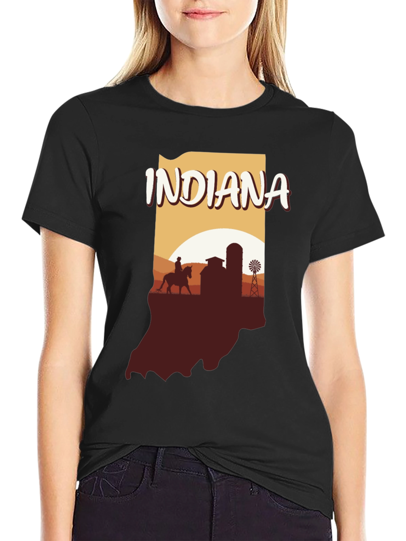Indiana State Silhouette Graphic T-Shirt