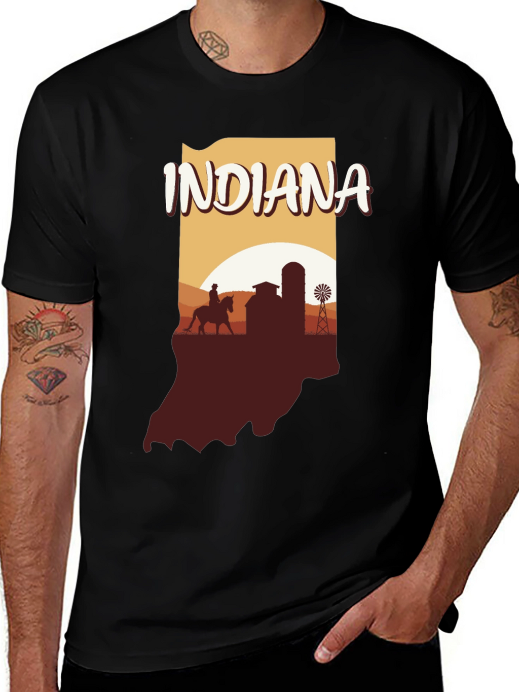Indiana State Silhouette Graphic T-Shirt