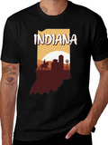 Indiana State Silhouette Graphic T-Shirt