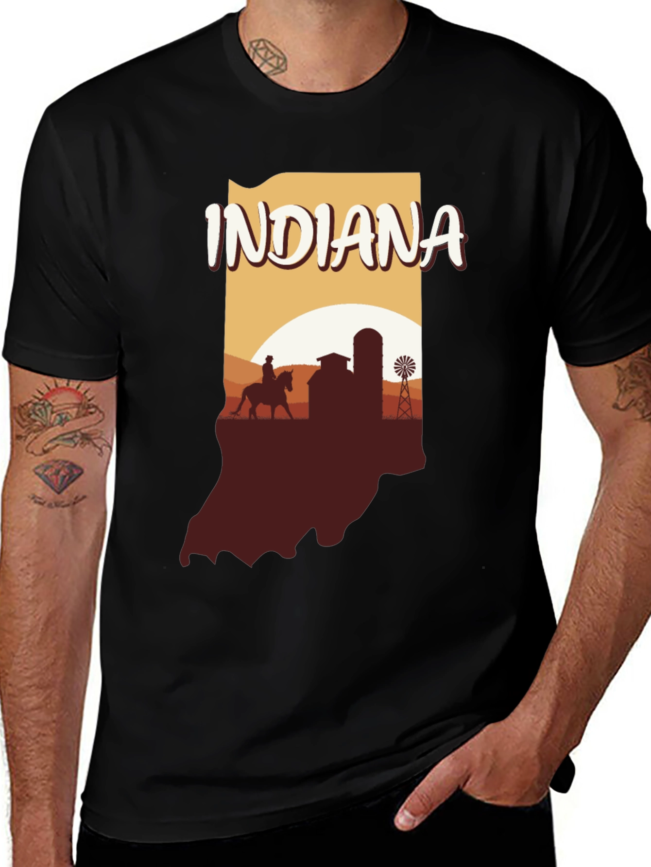 Indiana State Silhouette Graphic T-Shirt