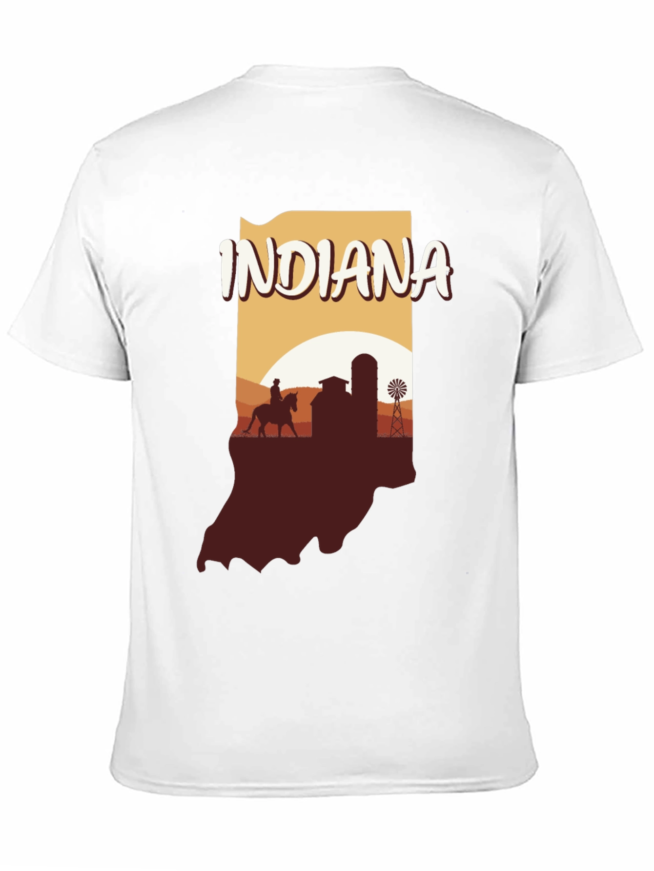 Indiana State Silhouette Graphic T-Shirt
