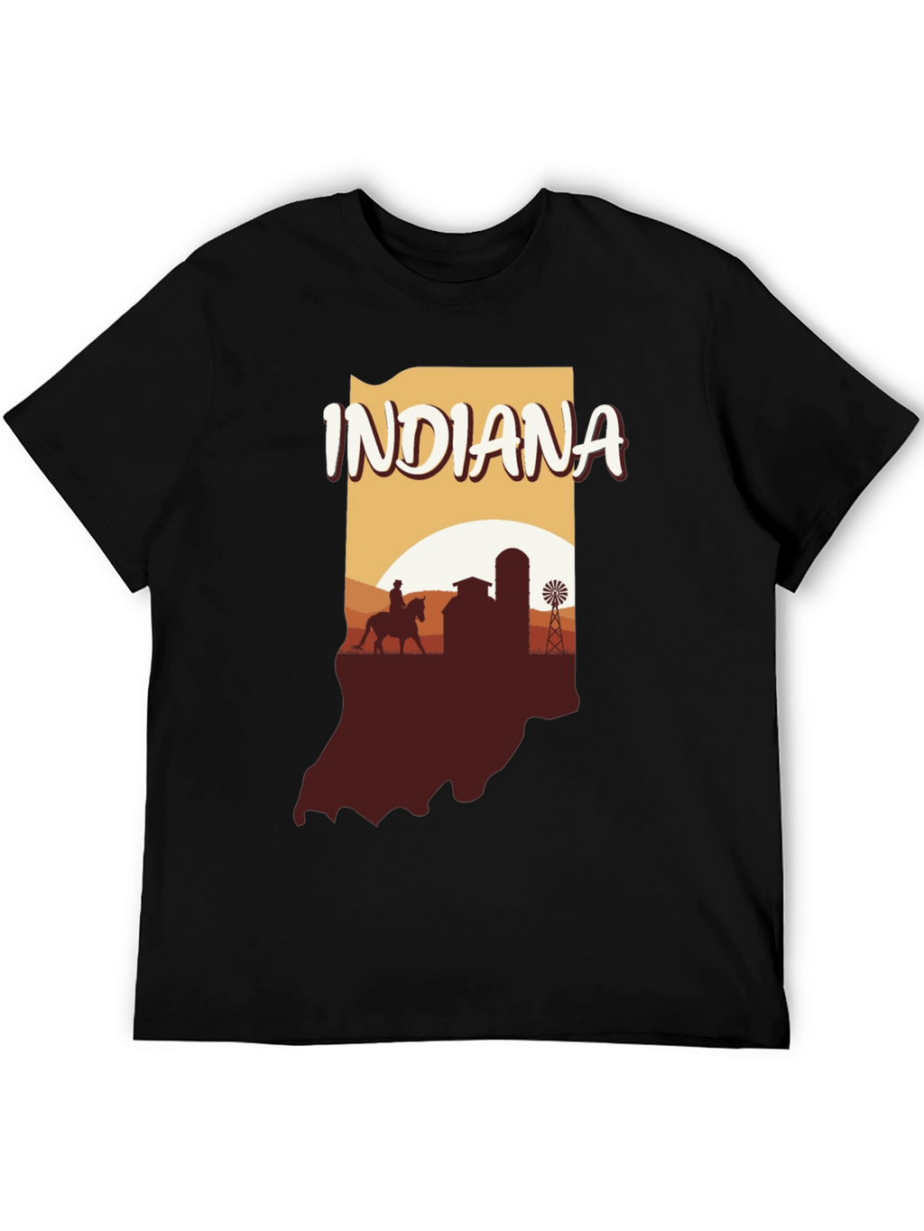 Indiana State Silhouette Graphic T-Shirt