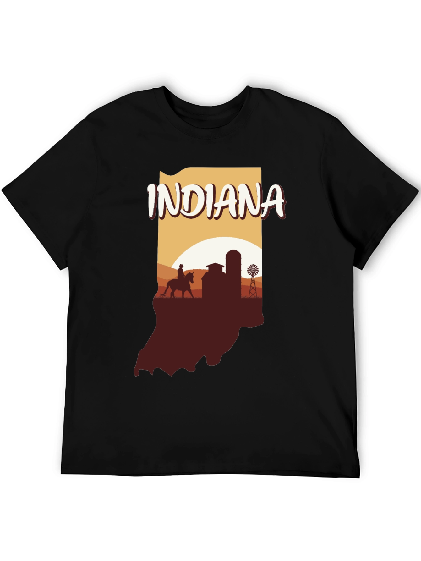 Indiana State Silhouette Graphic T-Shirt