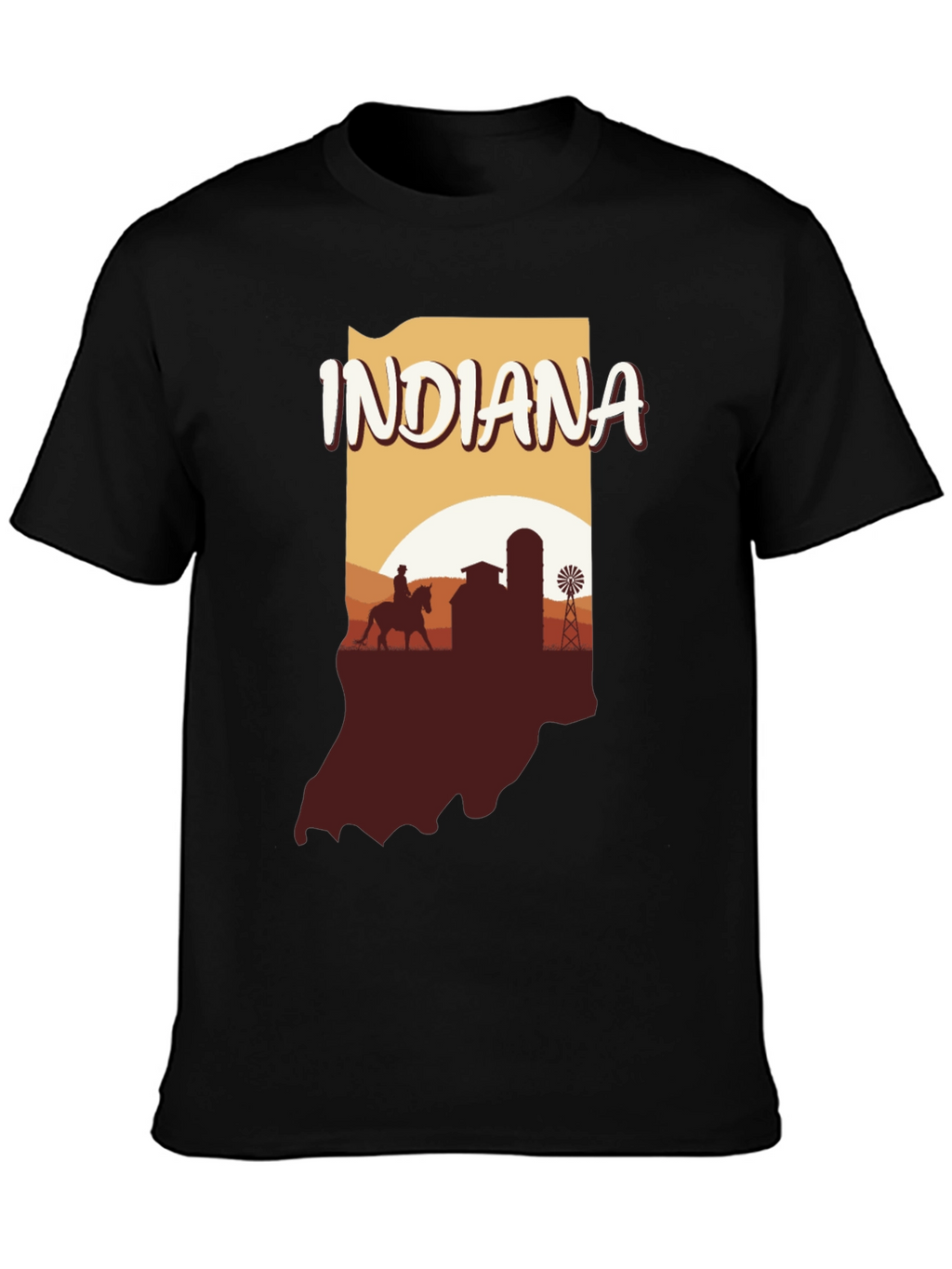 Indiana State Silhouette Graphic T-Shirt