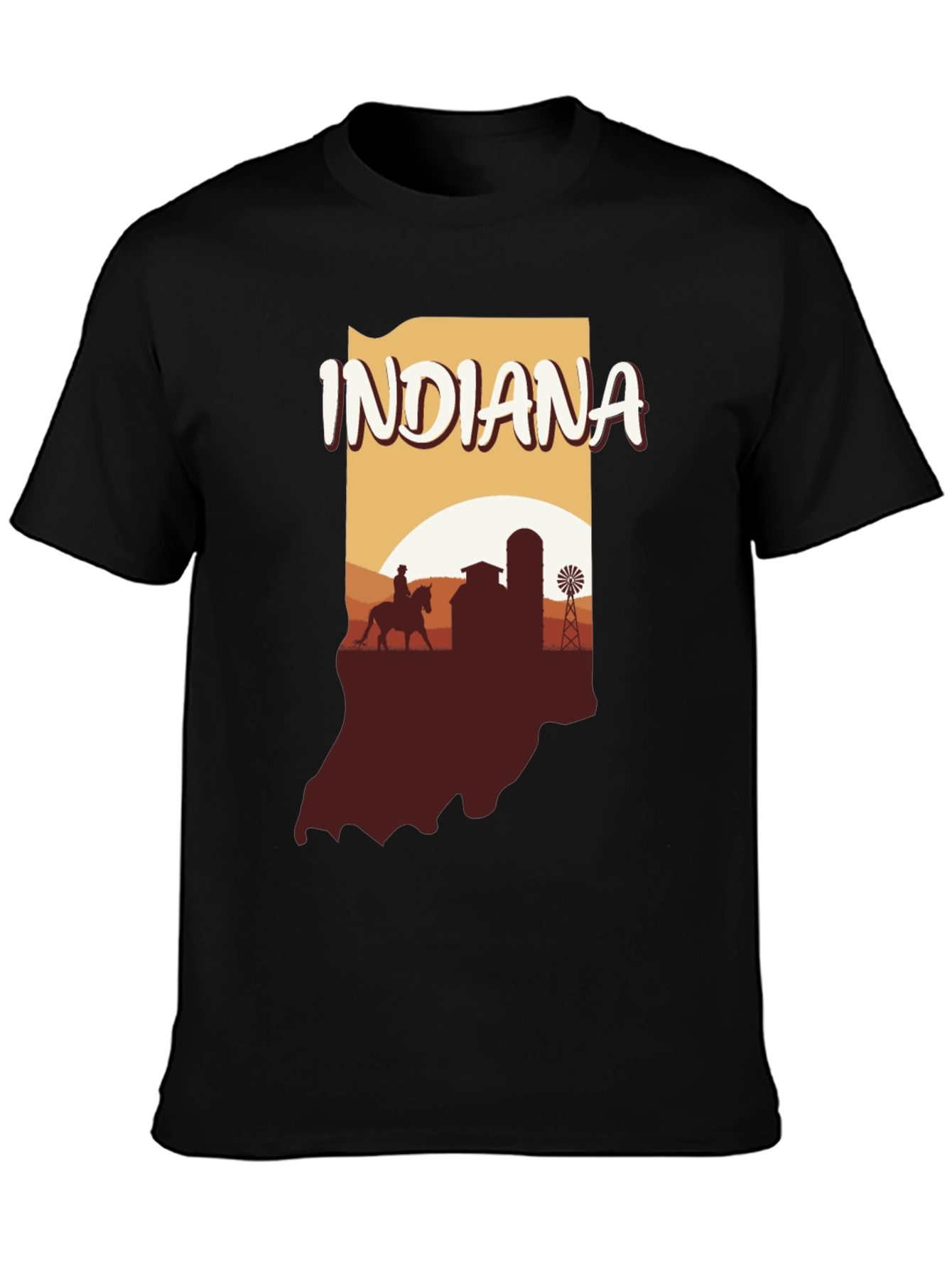 Indiana State Silhouette Graphic T-Shirt