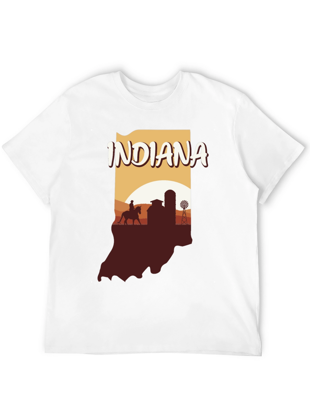 Indiana State Silhouette Graphic T-Shirt