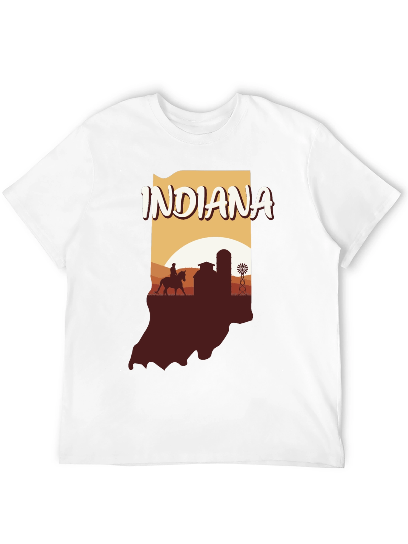 Indiana State Silhouette Graphic T-Shirt