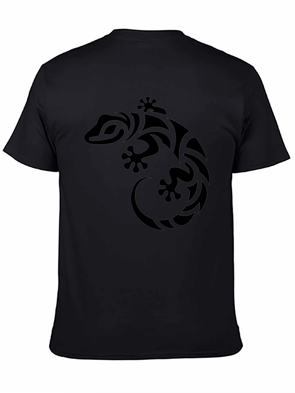 Tribal Gecko Graphic T-Shirt - Black