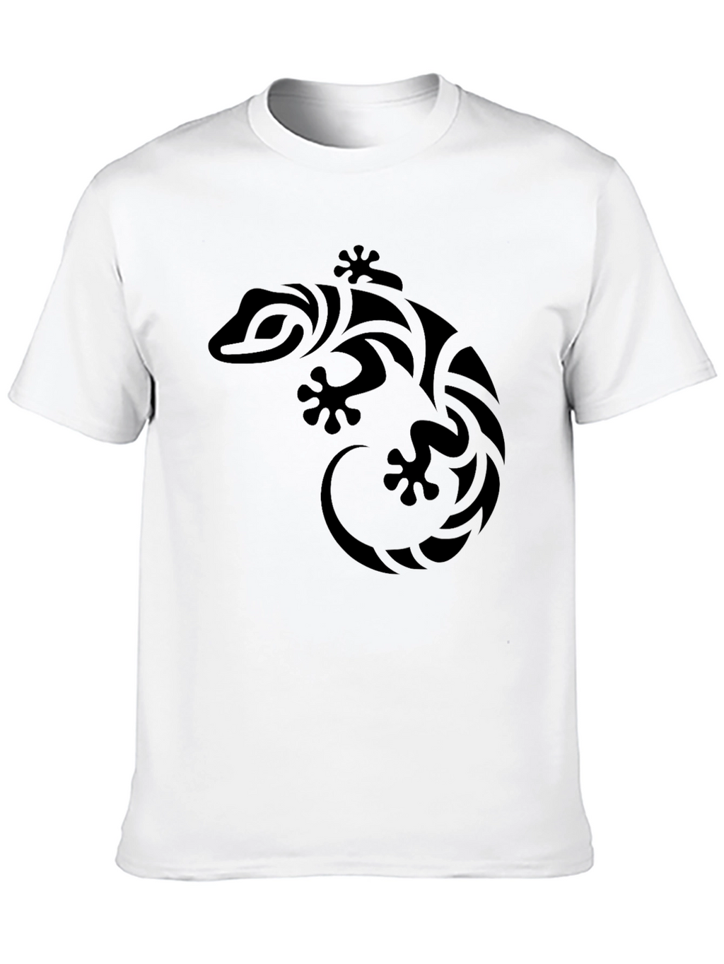 Tribal Gecko Graphic T-Shirt - Black