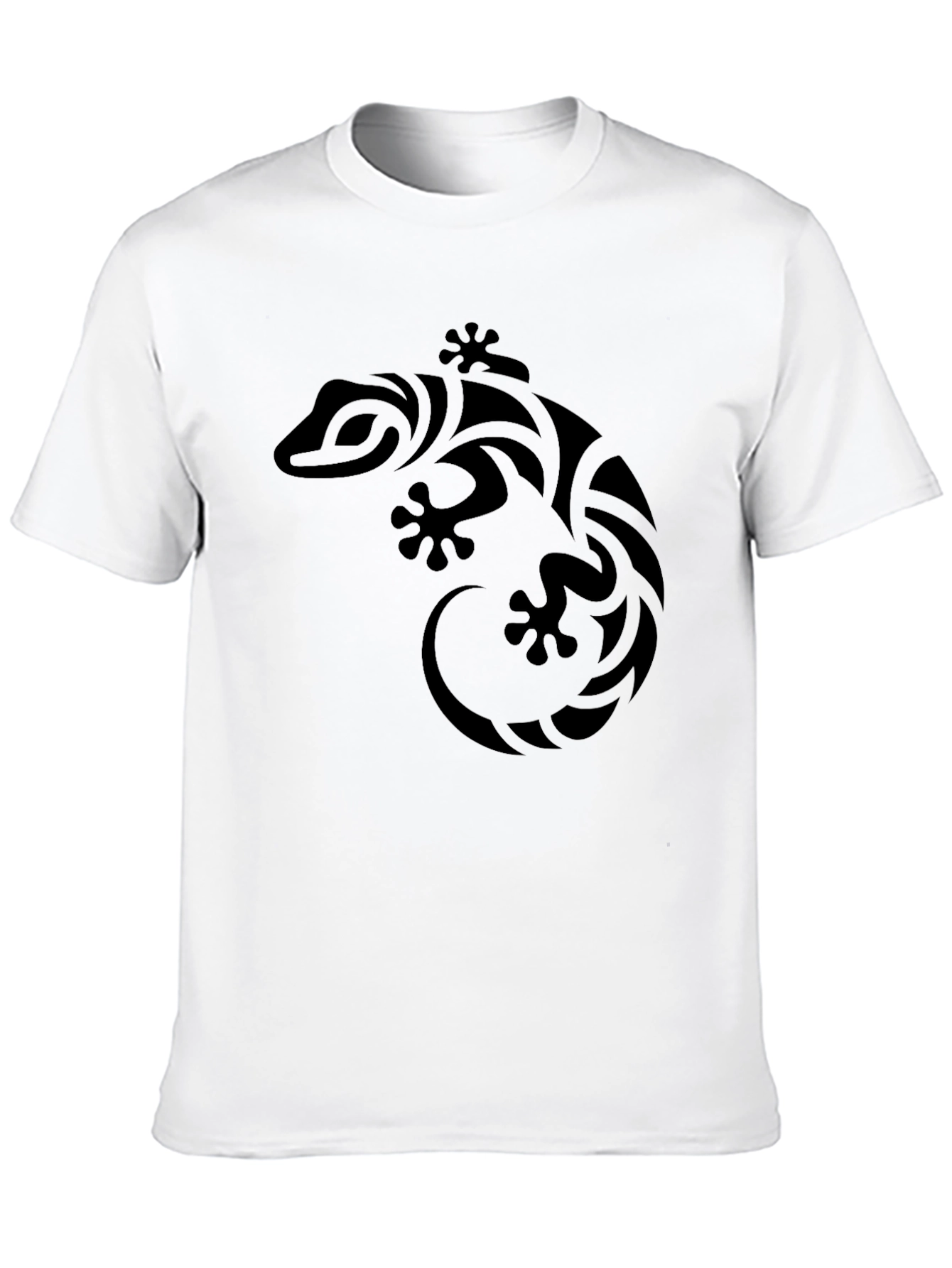 Tribal Gecko Graphic T-Shirt - Black