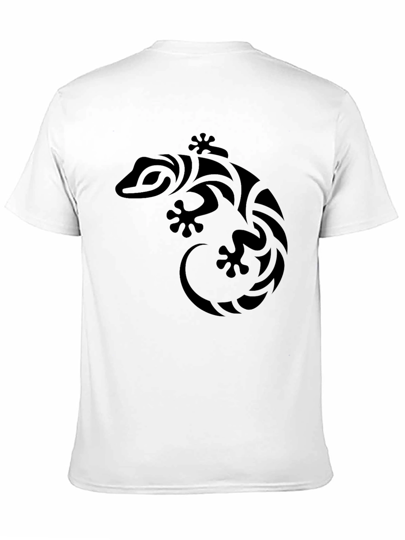 Tribal Gecko Graphic T-Shirt - Black