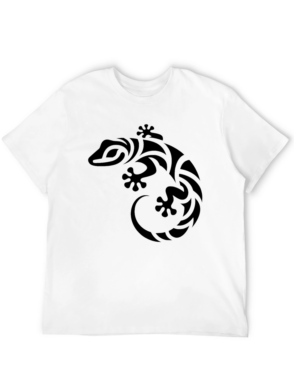 Tribal Gecko Graphic T-Shirt - Black