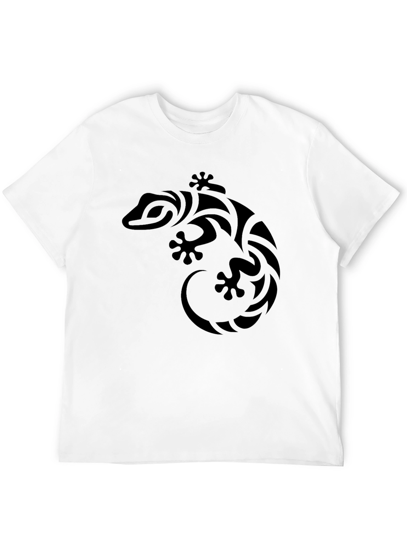 Tribal Gecko Graphic T-Shirt - Black