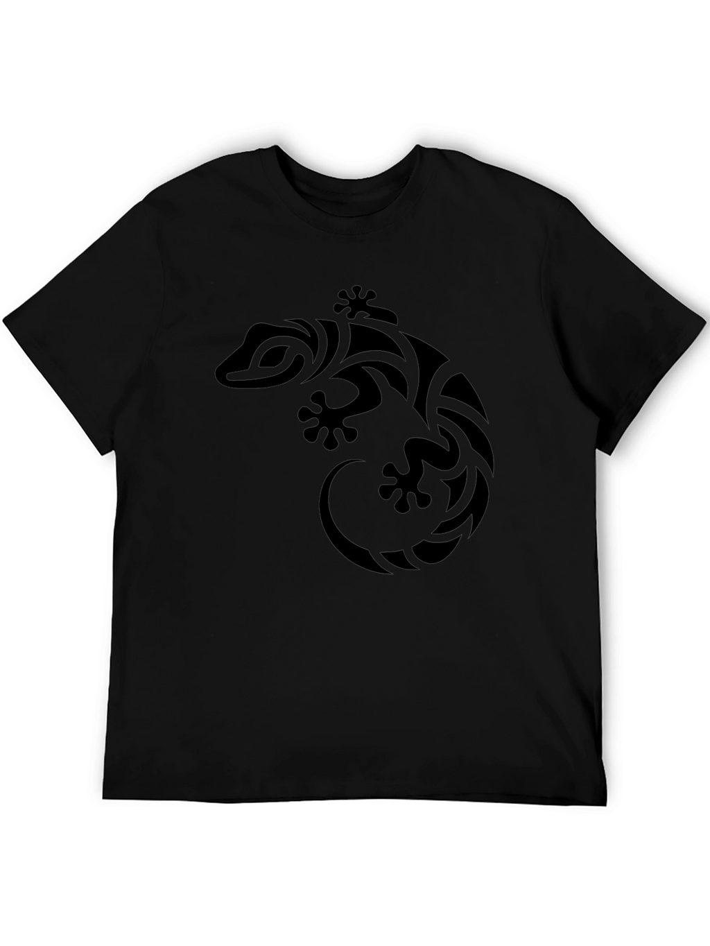 Tribal Gecko Graphic T-Shirt - Black