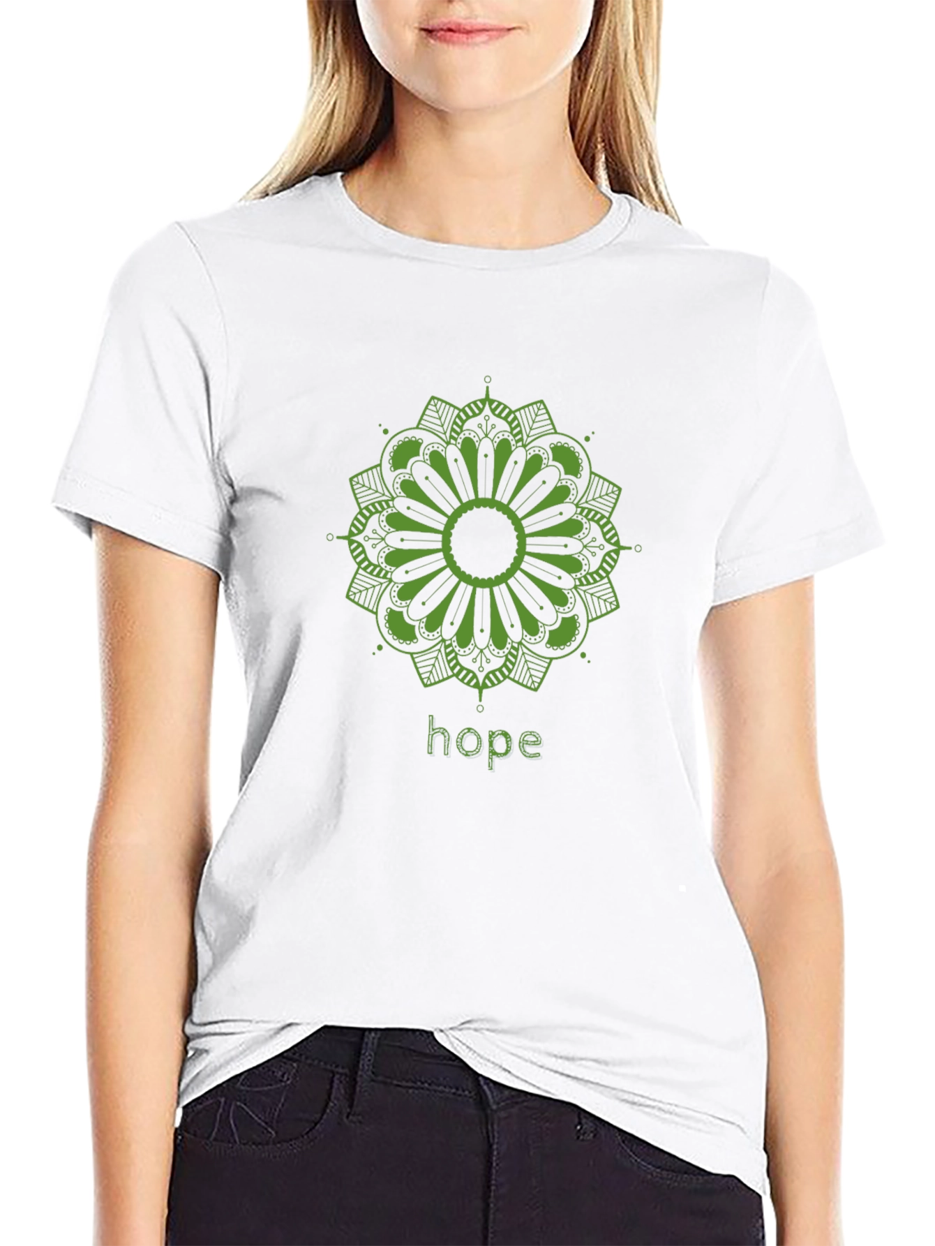 Hope Mandala Graphic T-Shirt - Black