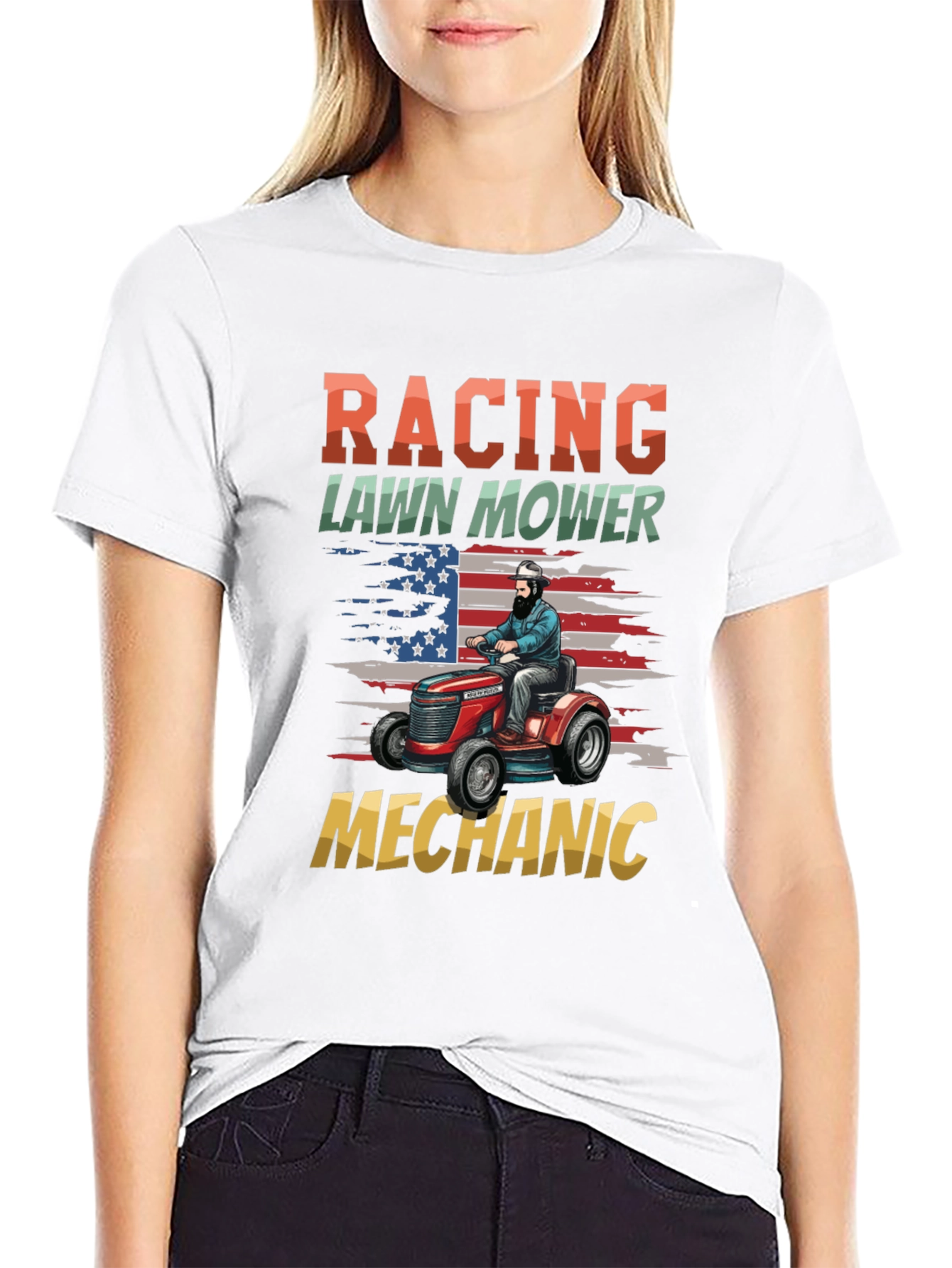 Racing Lawn Mower Mechanic T-Shirt
