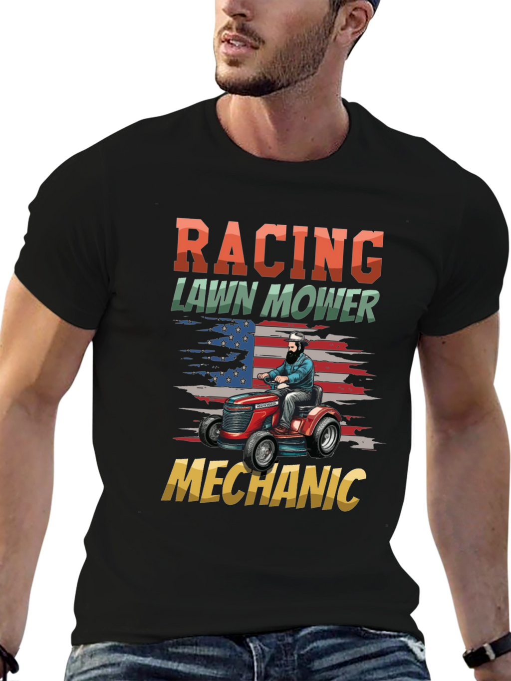Racing Lawn Mower Mechanic T-Shirt