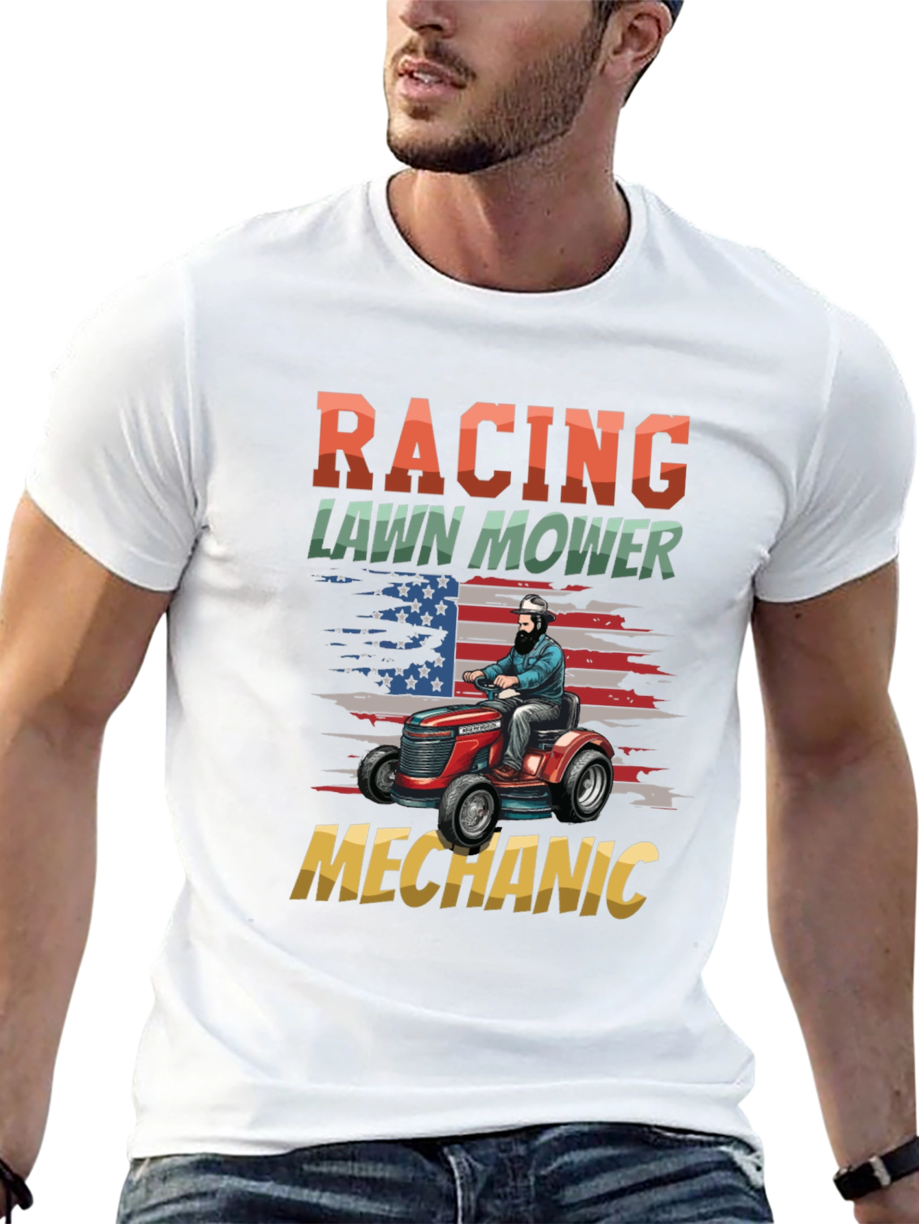 Racing Lawn Mower Mechanic T-Shirt
